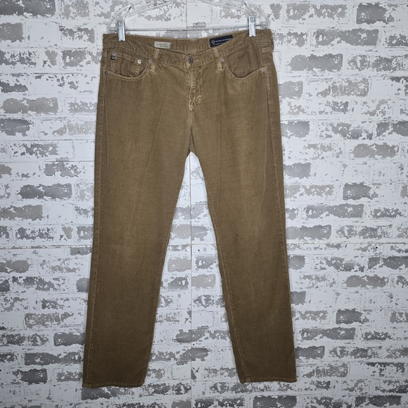 Ag Adriano Goldschmied Other - Adriano Goldschmied  Corduroy Pants Womens 34x32 The Stevie Slim Straight‎ Brown